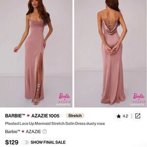 Azazie Dusty Rose Backless Satin Dress
